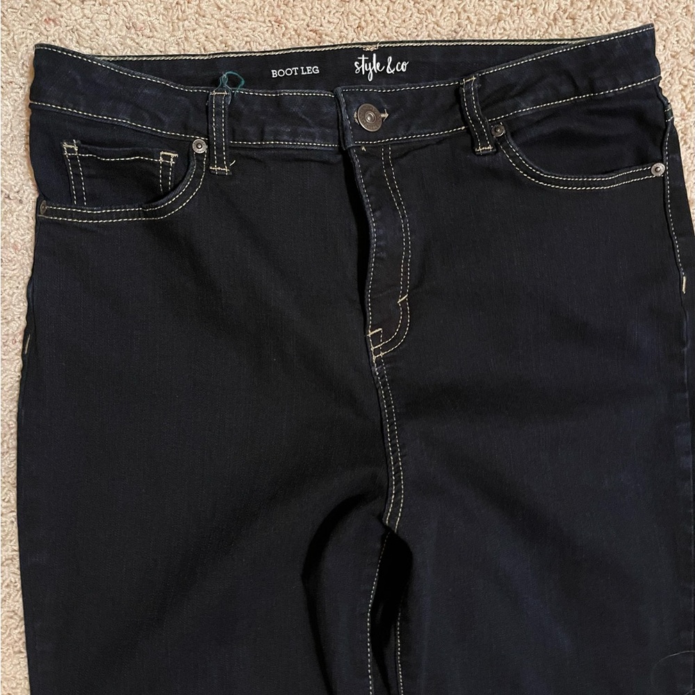 Style & Co. SUPER CUTE! VERY FLATTERING!!! Bootcut Dark  Blue Denim Jeans